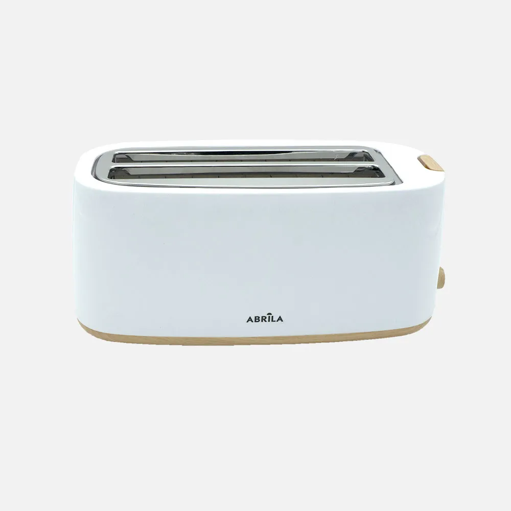 Tostador Pan Eume 1400w Blanco/haya 7niveles Tostado,descongelacion,  Apag.automatico,2ranuras,recogemigas 17x38x14,5cm
