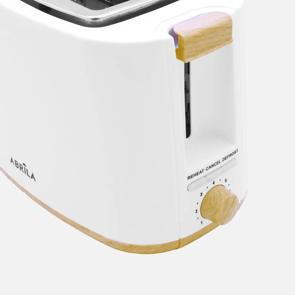 Tostador Pan Ulla 750w Blanco/haya 7niv.tostado,descongelacion,  Apagado Automatico,2ranuras,recogemigas,17x26,5x15cm