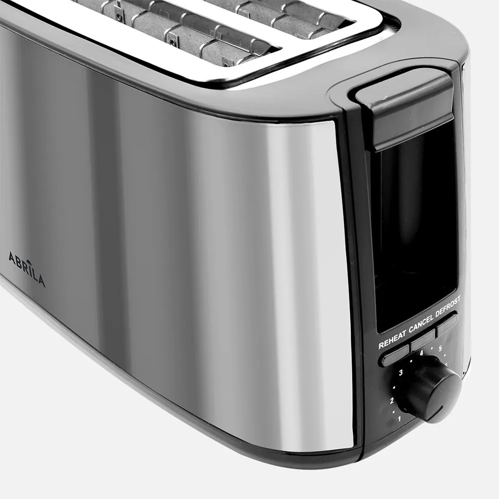 Tostador Pan Muga 1400w Negro/plata 7niv.tostado.descongelacion, Apag.automatico,2ranuras,recogemigas 17x38x14,5cm