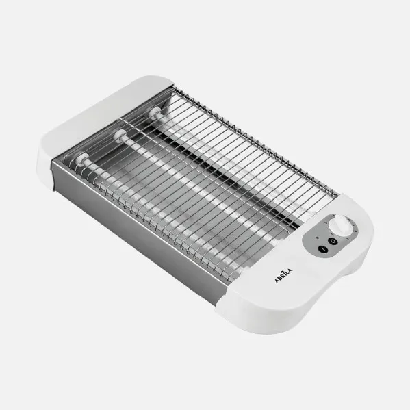 Tostador Horizontal Cueto 600w Blanca 2tubos Quarzo Tempo. Bandeja Recogemigas,acero Inoxid.6,5x35,5x21cm
