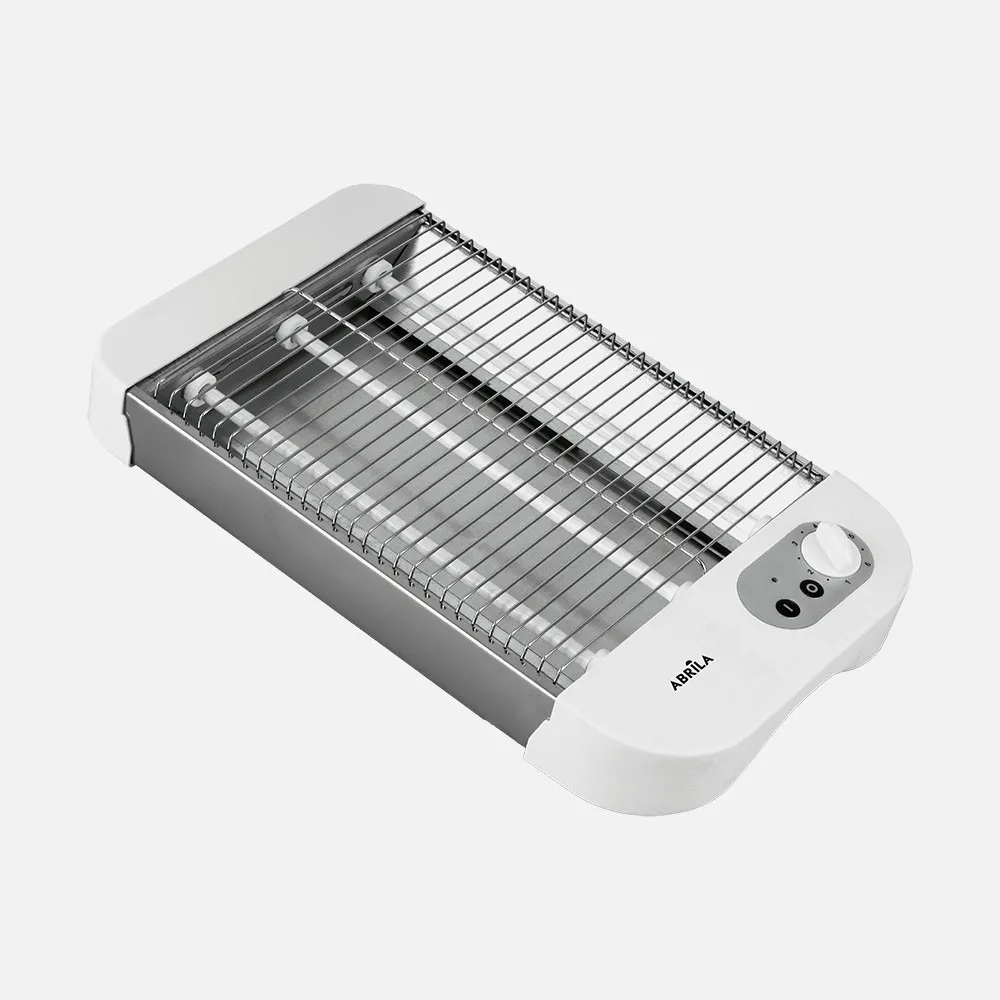 Tostador Horizontal Cueto 600w Blanca 2tubos Quarzo Tempo. Bandeja Recogemigas,acero Inoxid.6,5x35,5x21cm