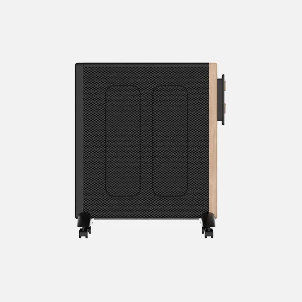 Mica Radiator Badin 2000w Black/Wood 2Pow Tip-over Protection 4elem.Thermostat.Dimmable.Carry Handle And Wheels 63x53x27cm