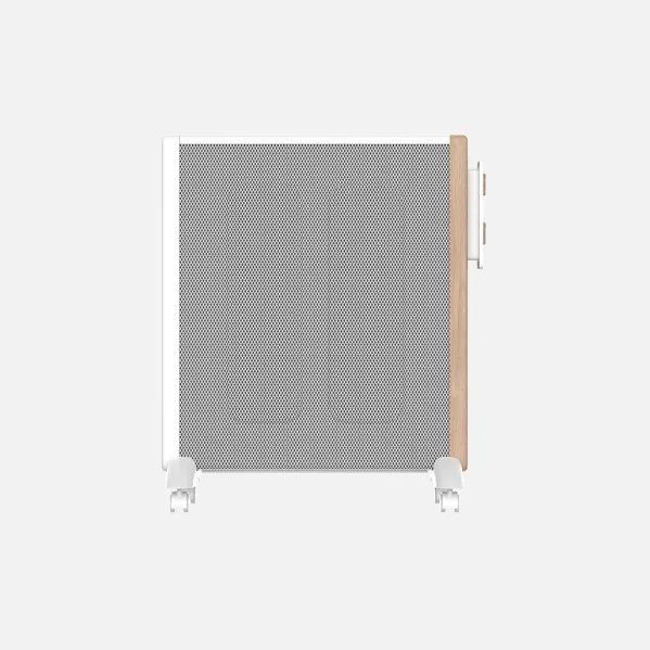 Mica Radiator Badin 2000w White/Wood 2Pow Tip-over Protection  4elem. Dimmable Thermostat,Carry Handle And Wheels 63x53x27cm