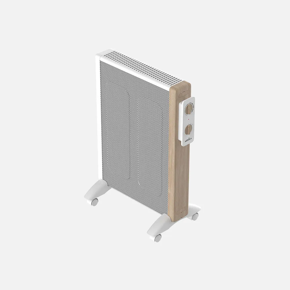 Radiador De Mica Badin 1500w Blanco/madera 2pot Antivuelco 3elem.Termostato Reg.asa Y Ruedas 63x44x27cm