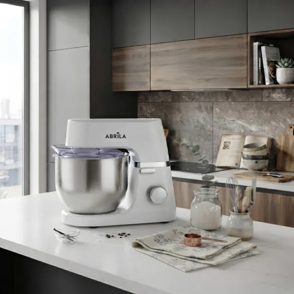 Batidora Amasadora Dorotea Blanca 1000w 6vel Bol5l Ac.inox.funcion Pulso,c/tapa,antidesliz.31x36,5x24cm