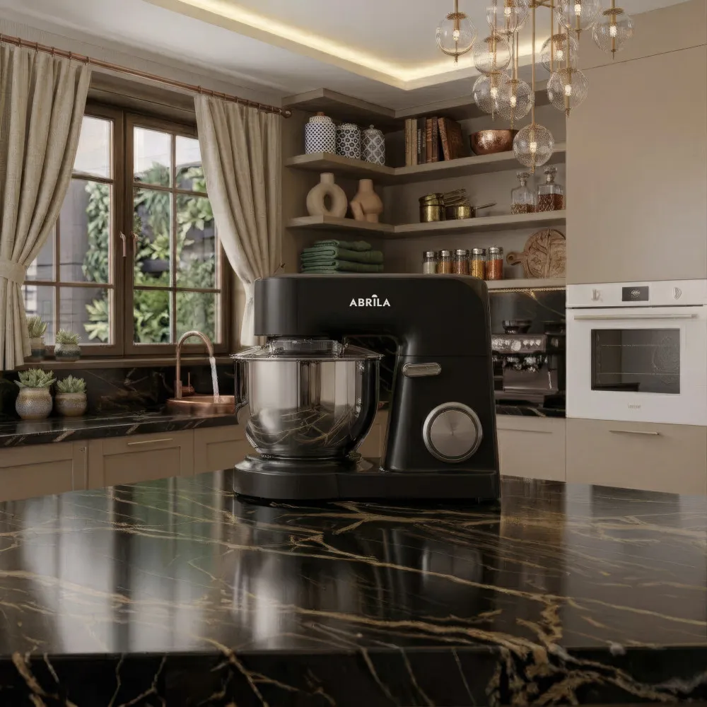Batidora Amasadora Rocio Negra 1000w 6vel Bol5l Ac.inox.funcion Pulso,c/tapa,antidesliz.29,5x37x24cm