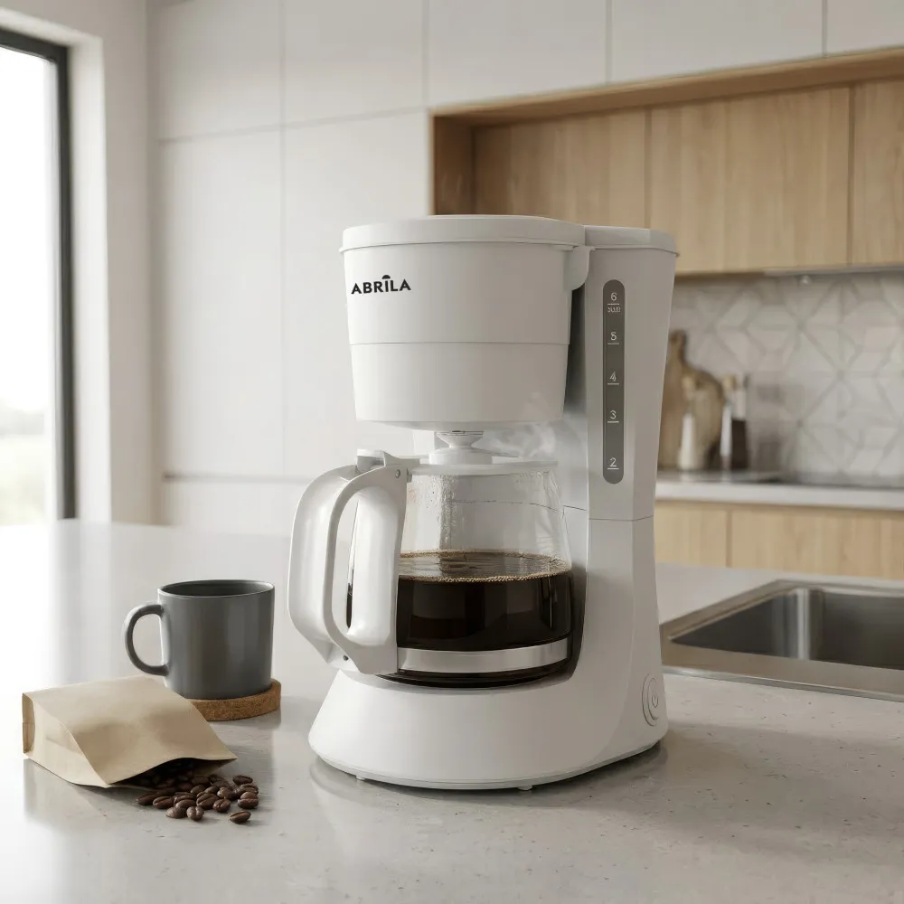 Cafetera De Goteo Xena 6tazas Blanco 600w Filtro Permanente Jarra Cristal 0,6l Placa Calorif. 26x16x22cm