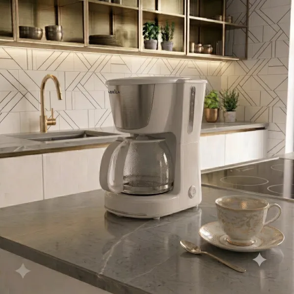 Cafetera De Goteo Wanda 6tazas Blanco 550w Filtro Permanente Jarra Cristal 0,75l Placa Calorif.26,5x10,5x20,5cm