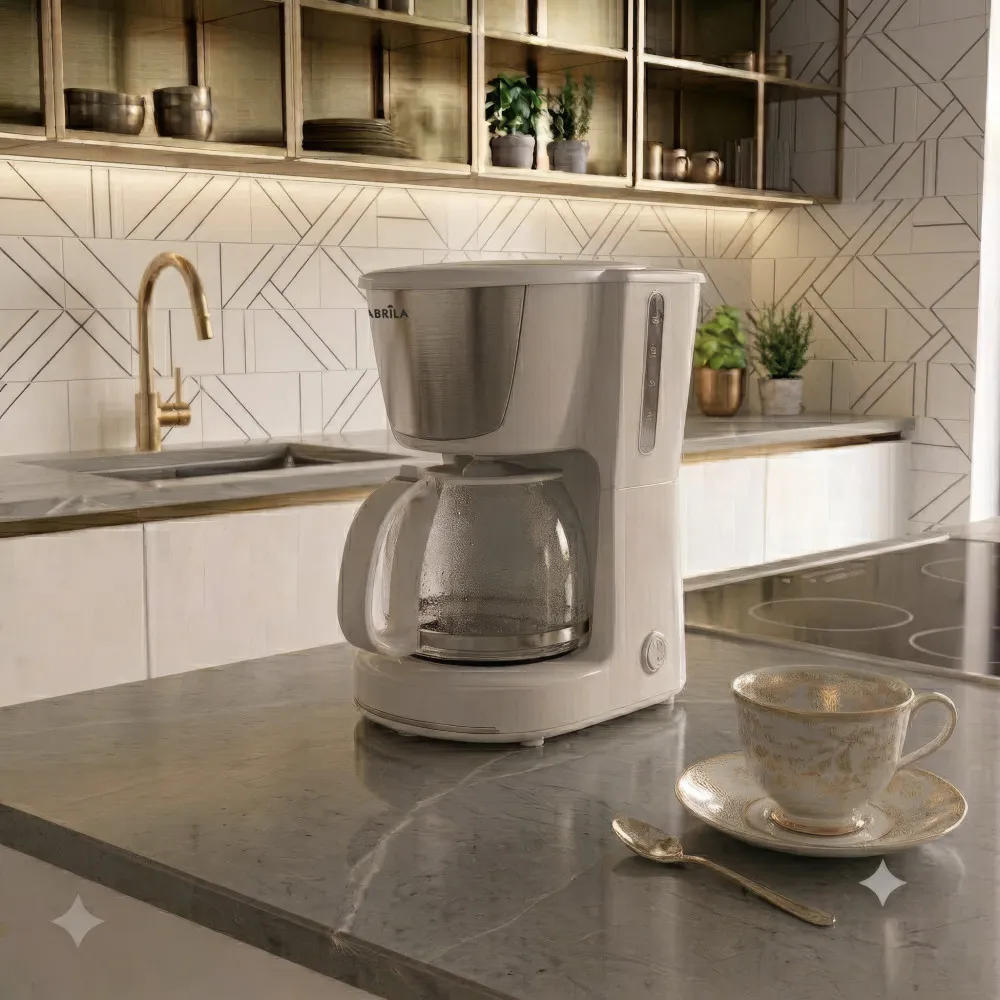 Cafetera De Goteo Wanda 6tazas Blanco 550w Filtro Permanente Jarra Cristal 0,75l Placa Calorif.26,5x10,5x20,5cm