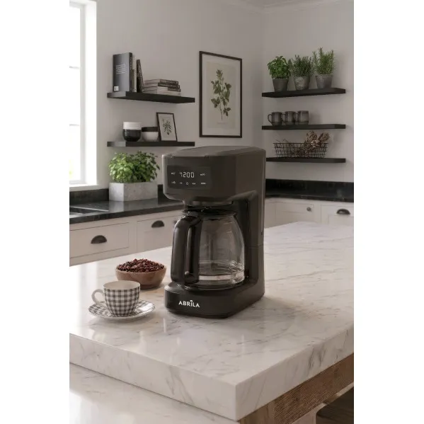 Cafetera De Goteo Flute 15taz Negro 1000w Tactil Filtro Permanente Jarra Cristal1,8l Dosificador 31,5x16x26cm