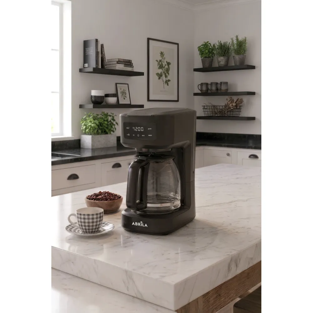 Cafetera De Goteo Flute 15taz Negro 1000w Tactil Filtro Permanente Jarra Cristal1,8l Dosificador 31,5x16x26cm
