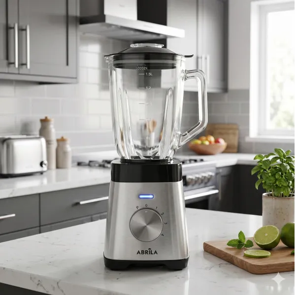 Batidora De Vaso Saeta Acero/negro 1000w 4vel+pulso 4hojas Ac.inox.1,5l Jarra Cristal Protecc.sobrecalentamiento 40x19x18cm