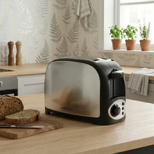 Tostador Pan Riaza 750w Negro/plata 7niv.tostado  Apag.autom.2ranuras,descongelacion,recalentar.17x26x15cm