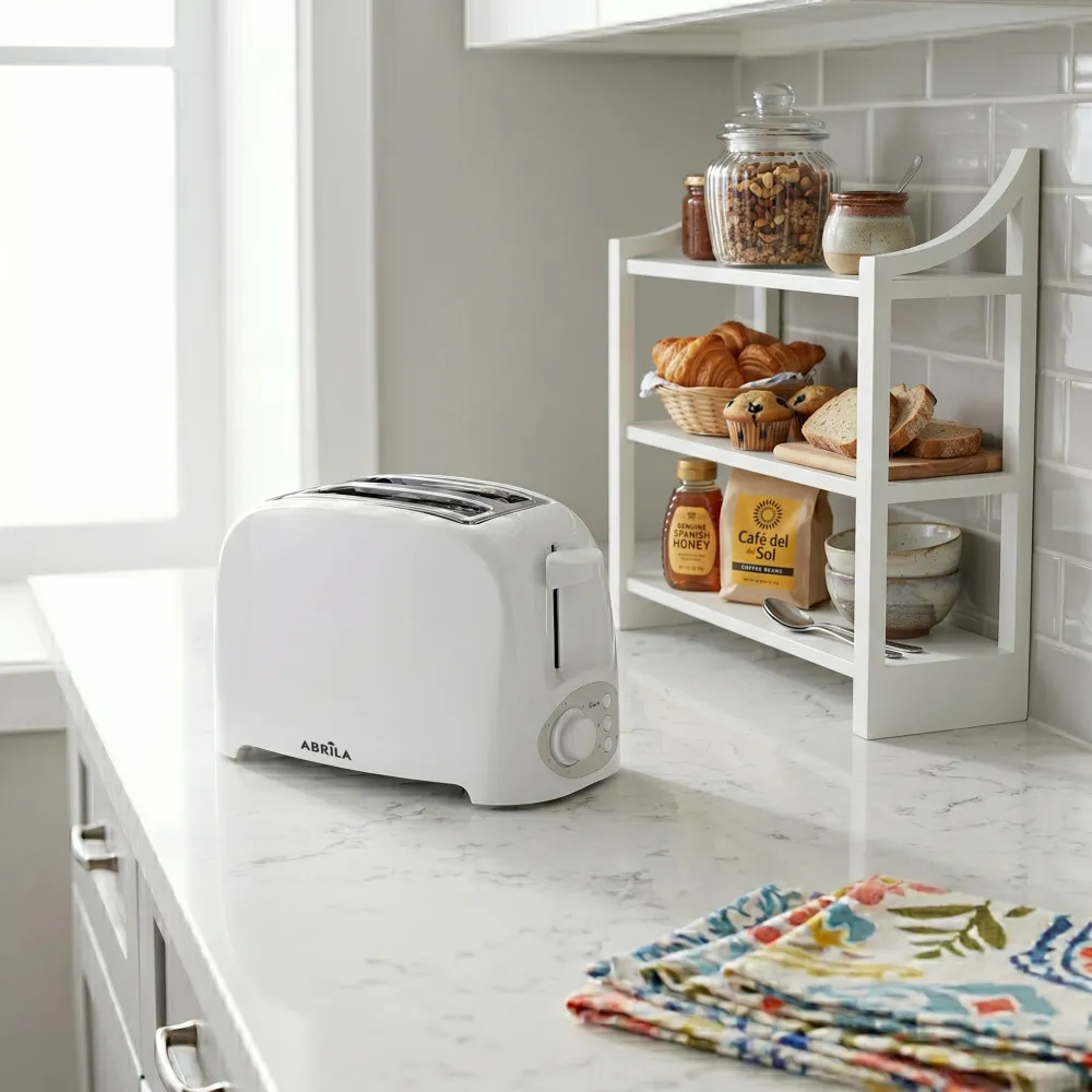 Tostador Pan Carrion 750w Blanco 7niv.tostado  Apag.autom.2ranuras Descongelacion.recalentar.17x26x15 cm