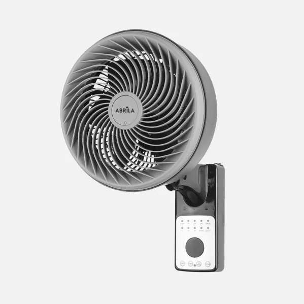 Ventilador Pared Aestus 75w Negro/gris 3vel 5asp C/remoto Alta Velocidad Fijo y Rotatorio Orientable 45,5x27x34cm