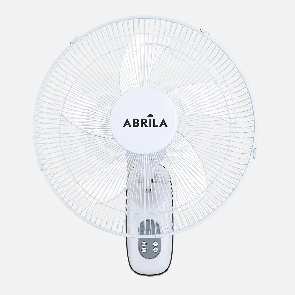 Ventilador Pared Cuta Blanco 3Vel. 50w C/remoto  Oscilante 5 Aspas Transp. Temporizador 53x43x30 Cm