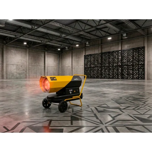 Cañon Calefactor Gasoleo Dixon 30kw Negro/amarillo 19l  Caudal 720m3/h Proteccion Seg.control Temperatura 58x96x41cm.