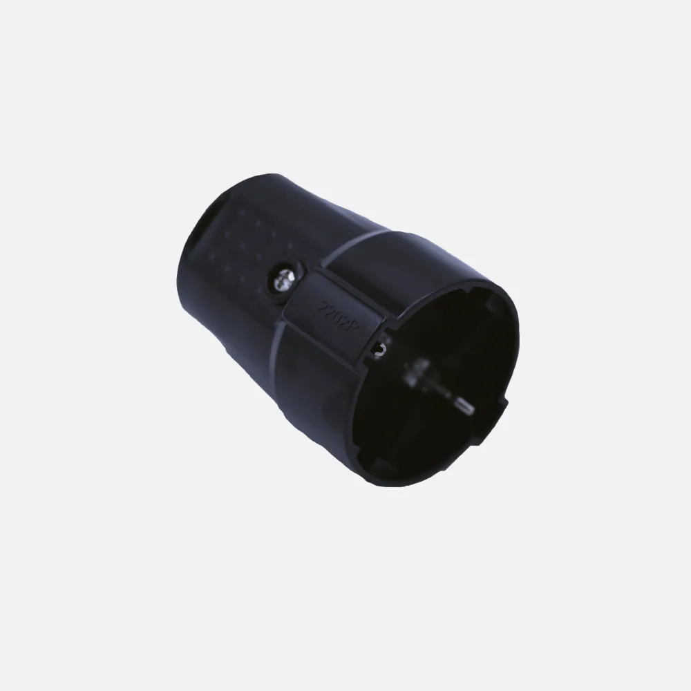 Eco Base Aerea Retractil Mod1 2p+e 16a 230v Negra 5x4x6cm