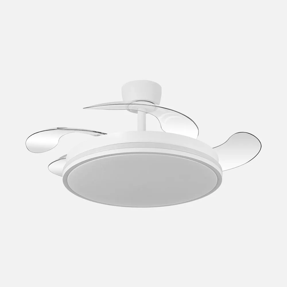 Ventilador Dc Guerrero 59w Blanco 4asp 107d 6980lm 3000-4000-6000k Remoto,reg.intensidad,temporizador,memoria