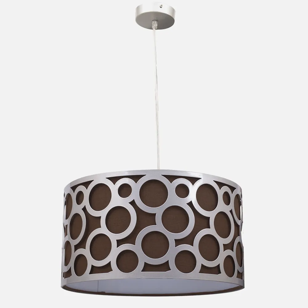 028293502 - Colgante Orlando Marron/plata 1xe27 Regx35x35 Cm
