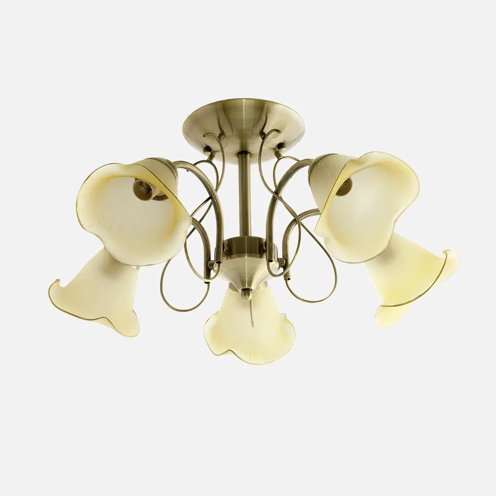 Plafon Serie Marsella 5xe14 Cuero  25x56d