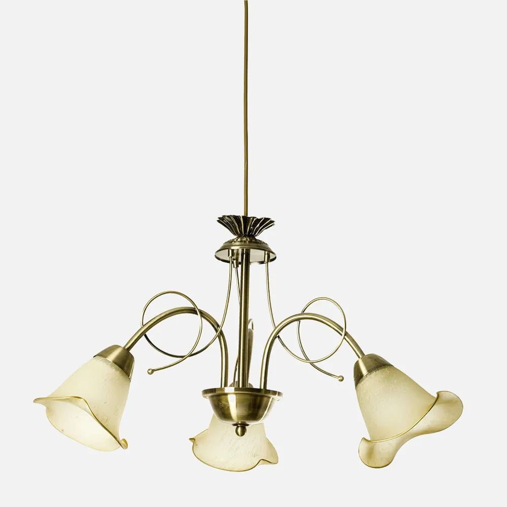 Lampara Serie Marsella 3xe14 Cuero  40x48d