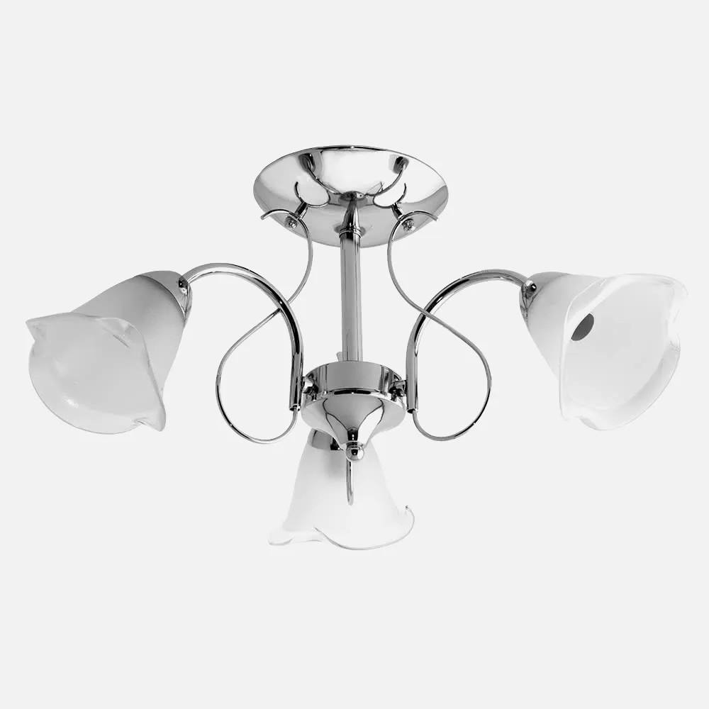 Plafon Serie Marsella 3xe14 Cromo  25x50d