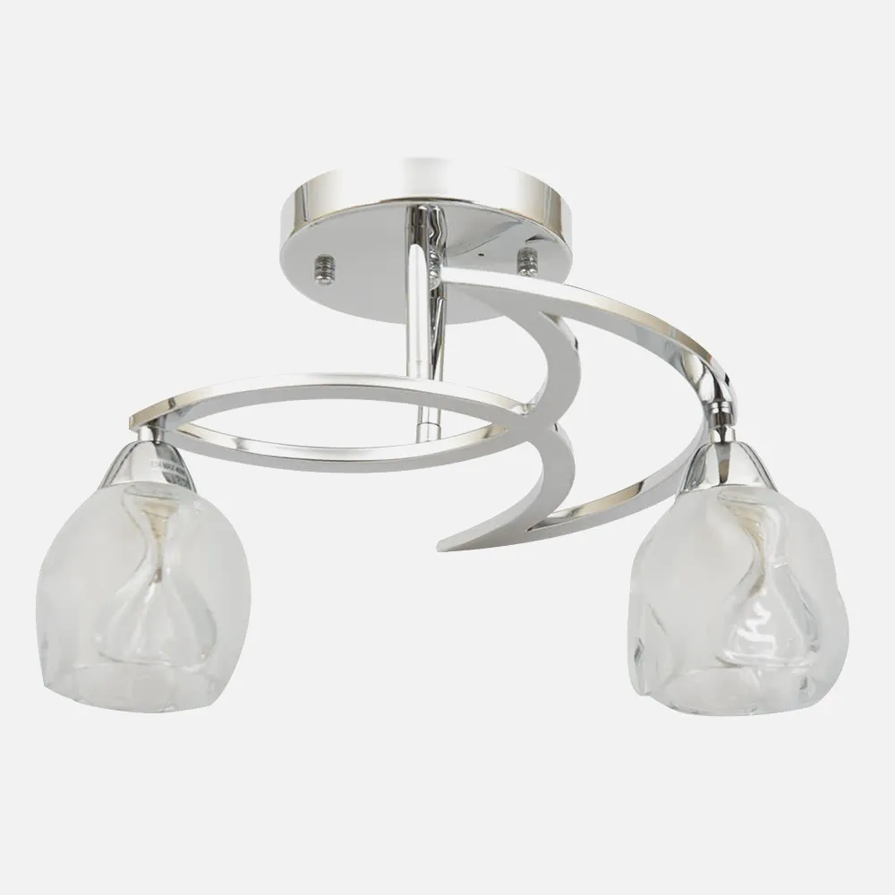 Lampara Rosario Cromo/transparente 2xe14 28x36x36 Cm