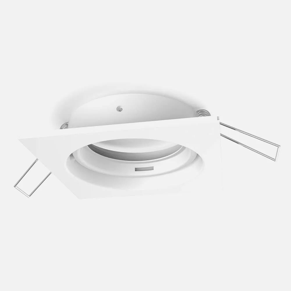 Aro Empotrable Serie Inteca Cuadrado Orientable Blanco 8x8