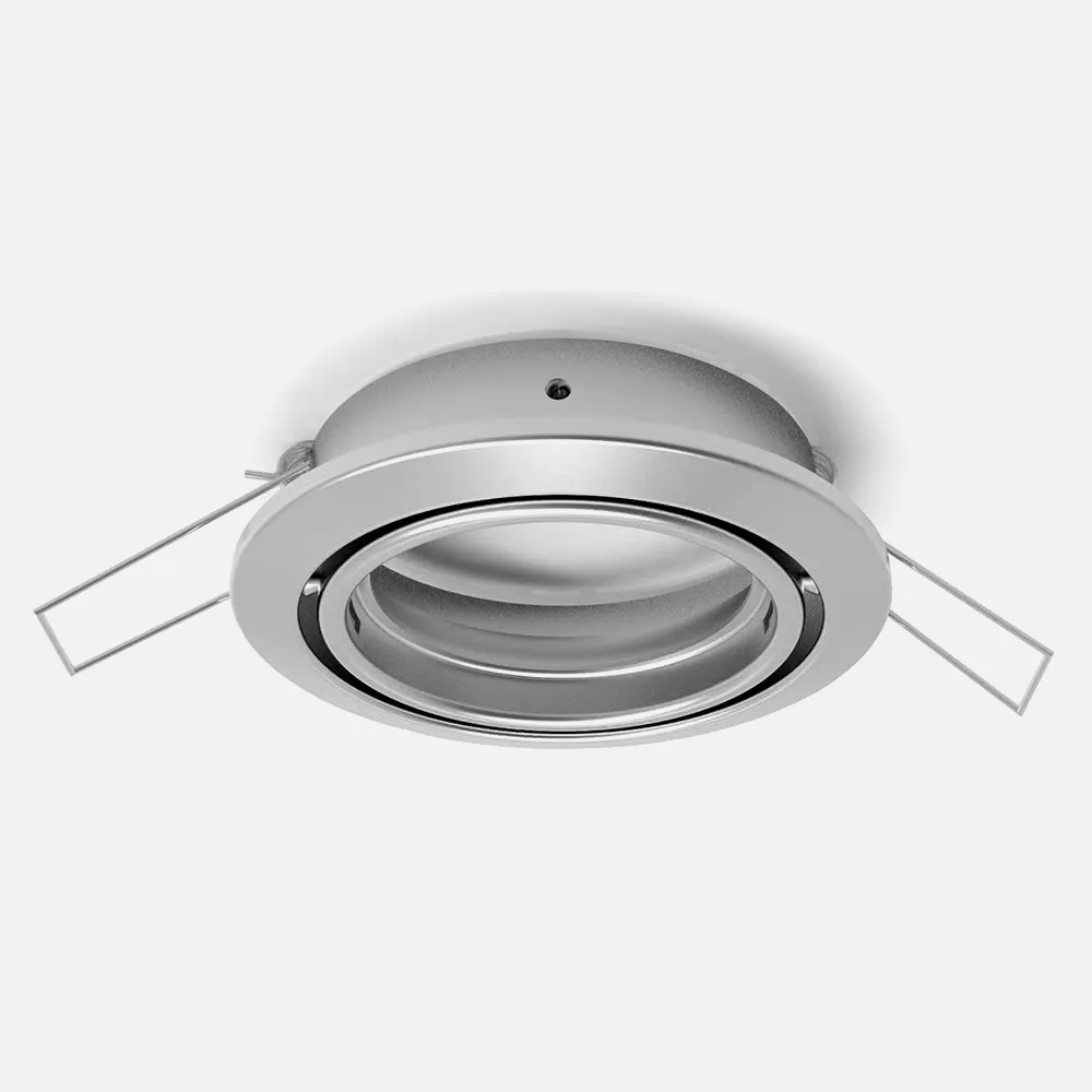 Aro Empotrable Serie Inteca Redondo Orientable Niquel 8d