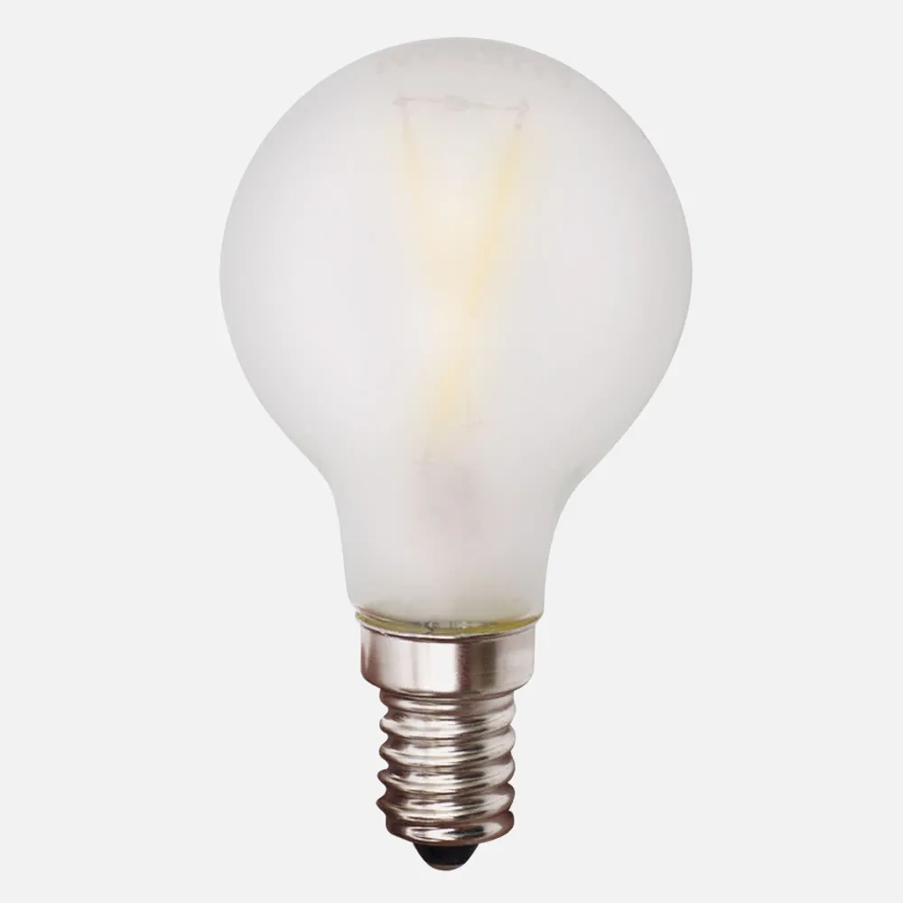 Bombilla Led Filamento Esferica Mate E14 4w 400lm 3000k 45x65