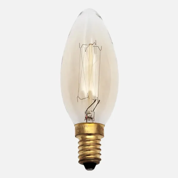 Bombilla Incandescencia Vintage Vela 25w E14 35dx96 Calida