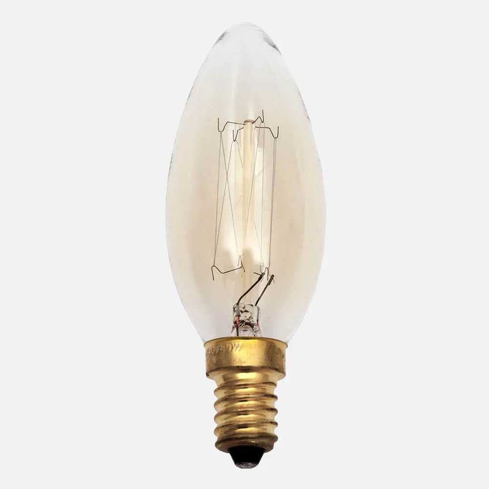 Bombilla Incandescencia Vintage Vela 25w E14 35dx96 Calida