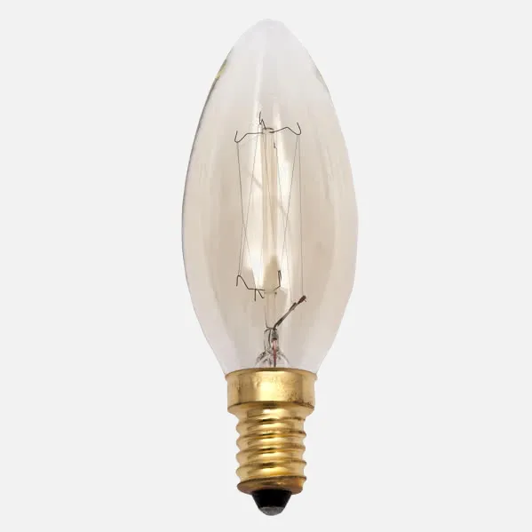 Bombilla Incandescencia Vintage Vela 40w E14 35dx96 Calida