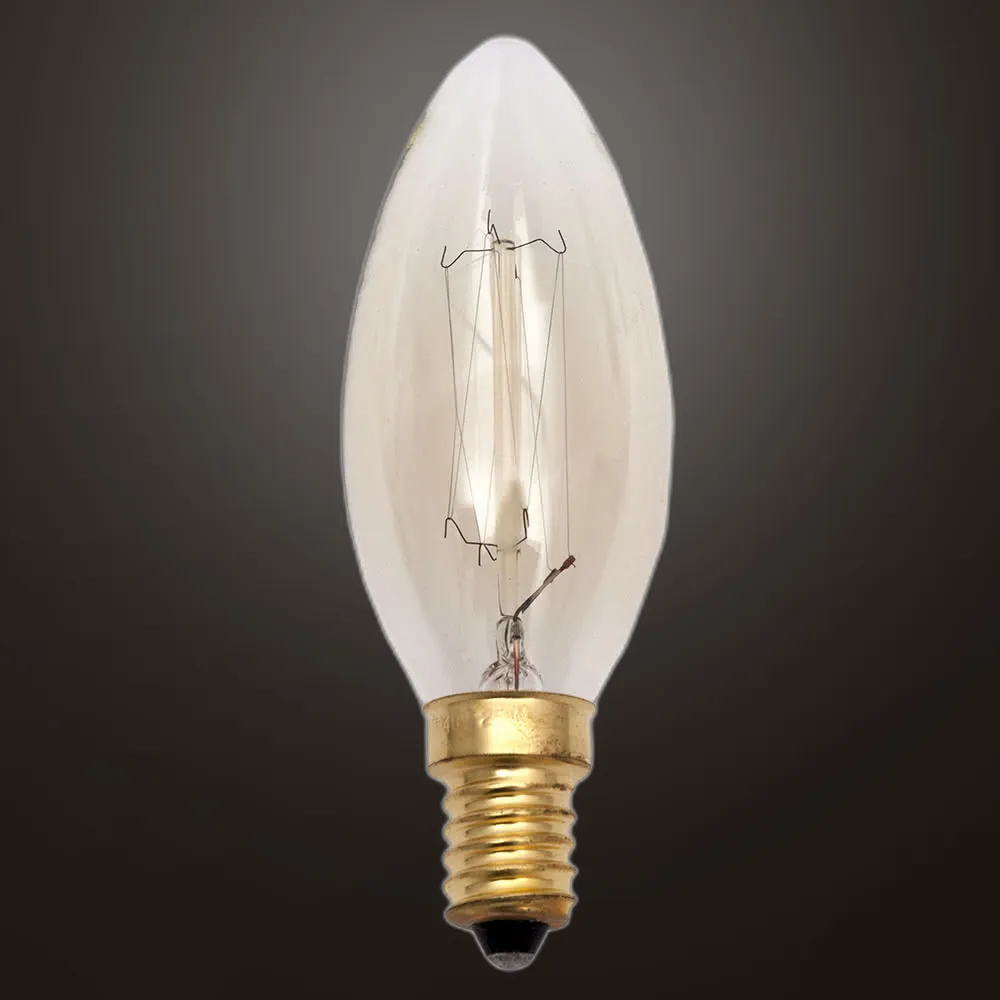 Bombilla Incandescencia Vintage Vela 40w E14 35dx96 Calida