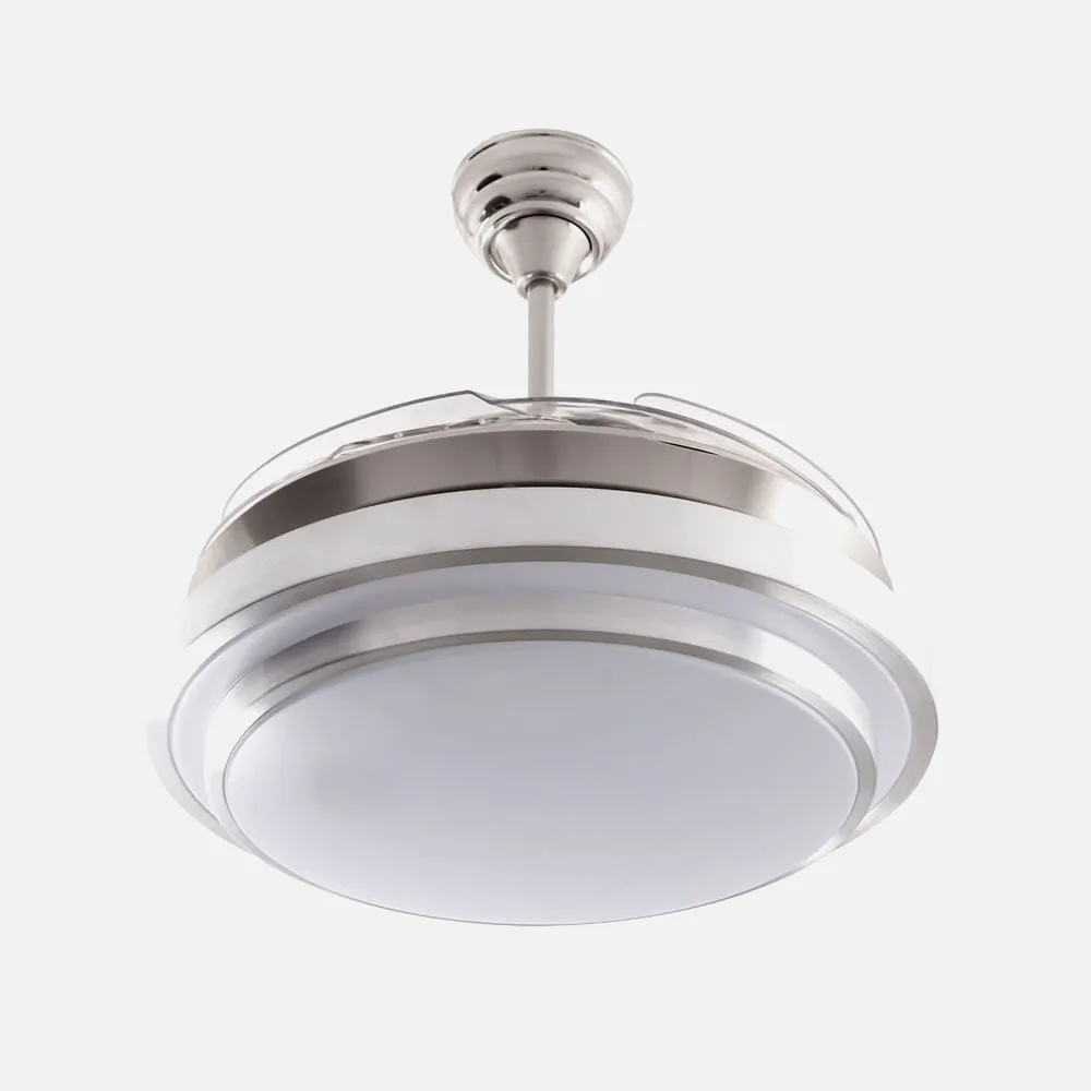 Ventilador Led Selene 36w 3240lm Niquel 4 Aspas Transp 36x55/107d 3000k, 4000k, 6000k