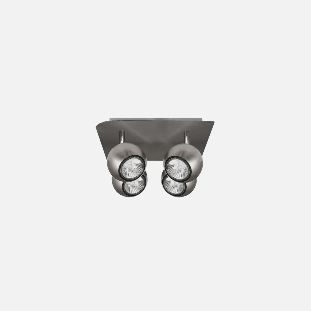 029984003 - Plafon Foco Dali Niquel 4xgu10 Bomb. Halog. Incl.14x25x25