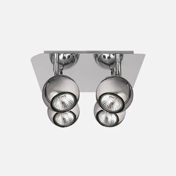 Plafon Foco Dali Cromo 4xgu10 Bomb. Halog. Incl.14x25x25