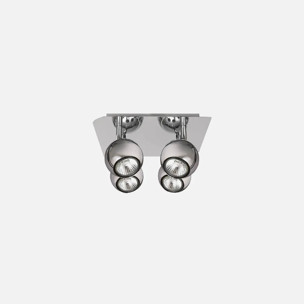 Plafon Serie Dali Cromo 4xgu10 Bomb. Halog. Incl. 14x25x25
