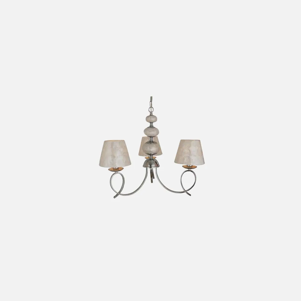 Lampara Serie Nacar 3 Bolas Cromo/nacar  3xe14 54x46