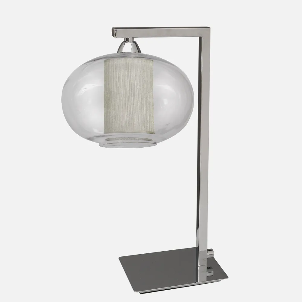 Sobremesa Titan 1xe14 Beis/cromo 39x15