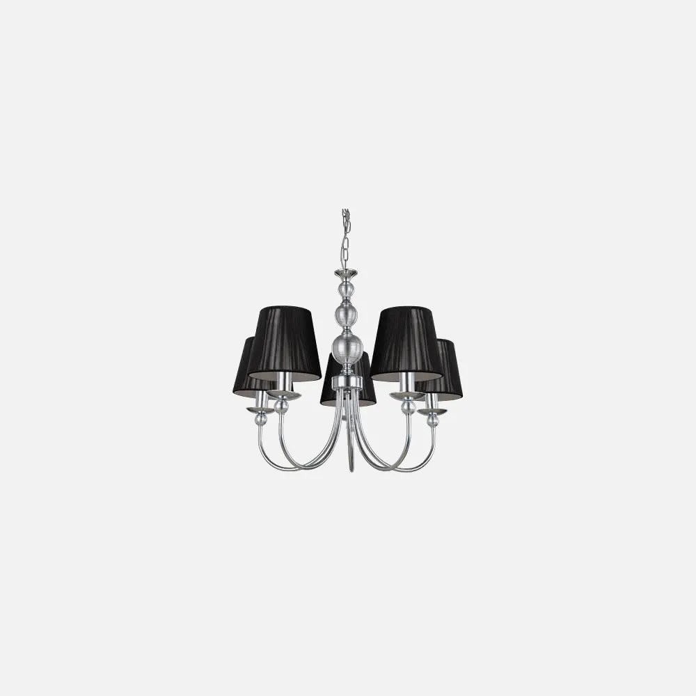 Lampara Serie Montecarlo Negro 5xe14 54x53