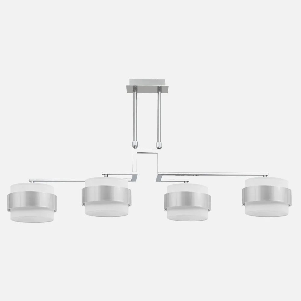 Lampara 4aa Bremen Cromo/blanco-plata 4xe14 Regx92x25 Cm