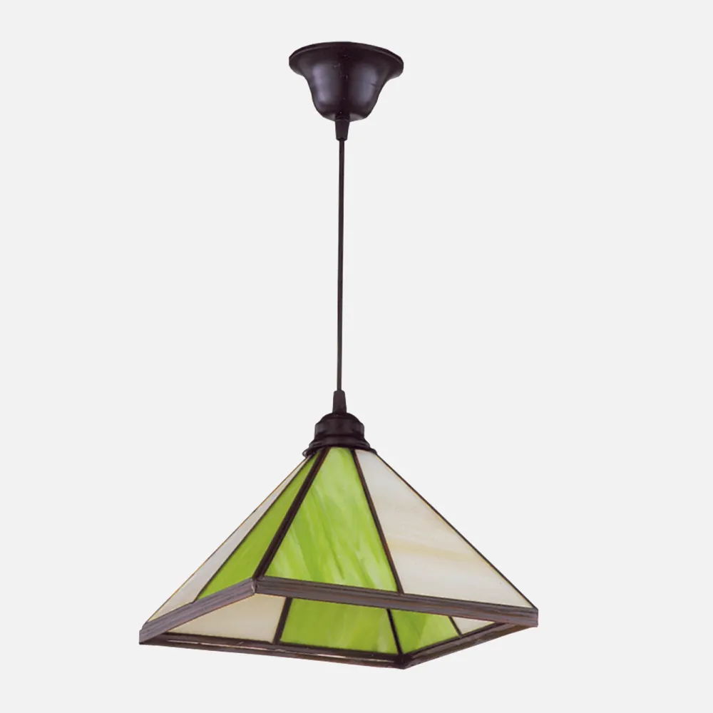 1.975-PISTACHO - Colgante Farol Piramide Pistacho 1x27 Regx27