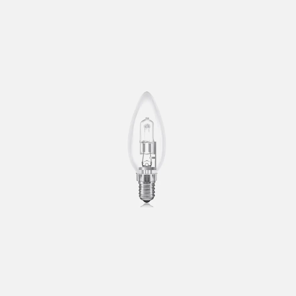 Bombilla Halog.ahorro E14 Vela 28w Clara