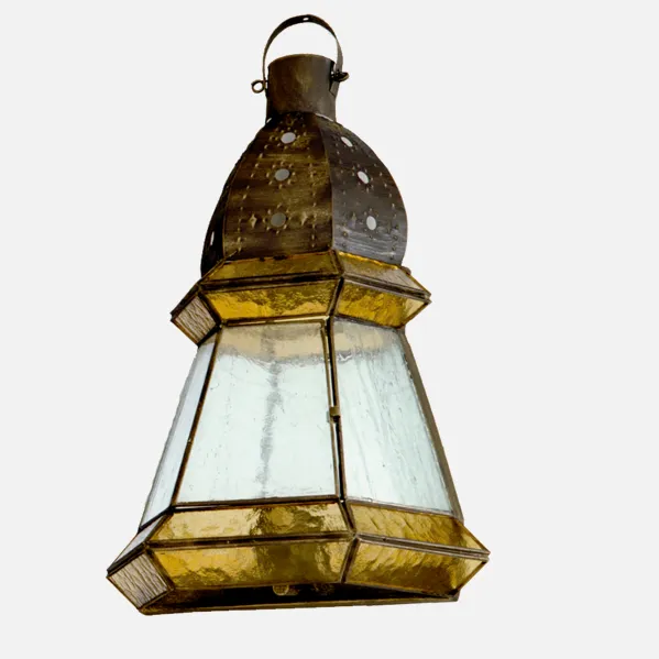 Aplique Grande 1xe27 Ambarina Cuero/ambar 42x30x14 Cm