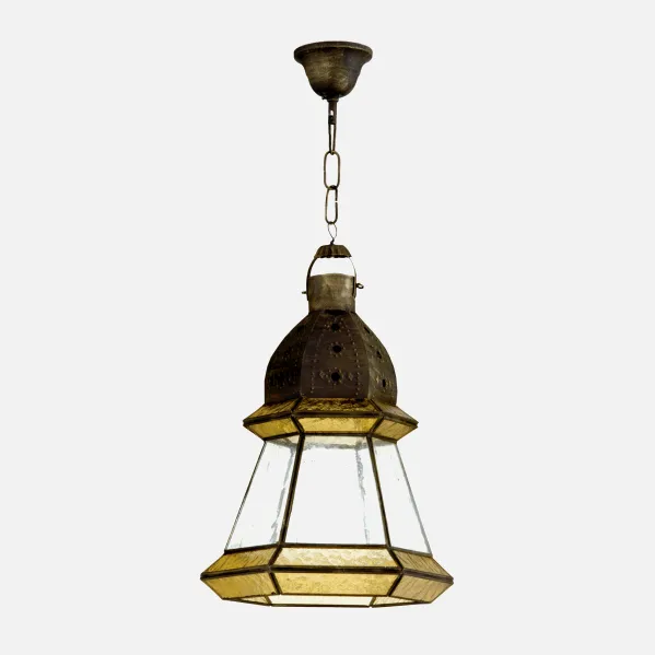 Pendant light Big 1xe27 Ambarina Leather/amber Regx30x30 Cm