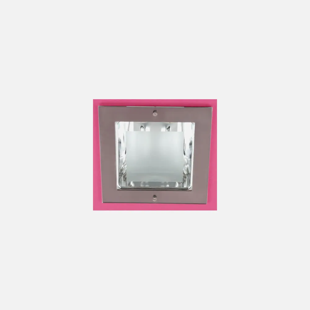 Downlight Cuadrado Empotrar 2xe27 Niquel 10x23x23cm Corte 20x20cm