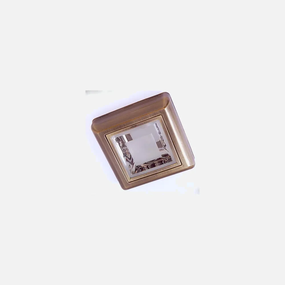 91.866-CUERO - Downlight Sup. Cuadrado 2xe27 Cuero 6x25x25 Cm 