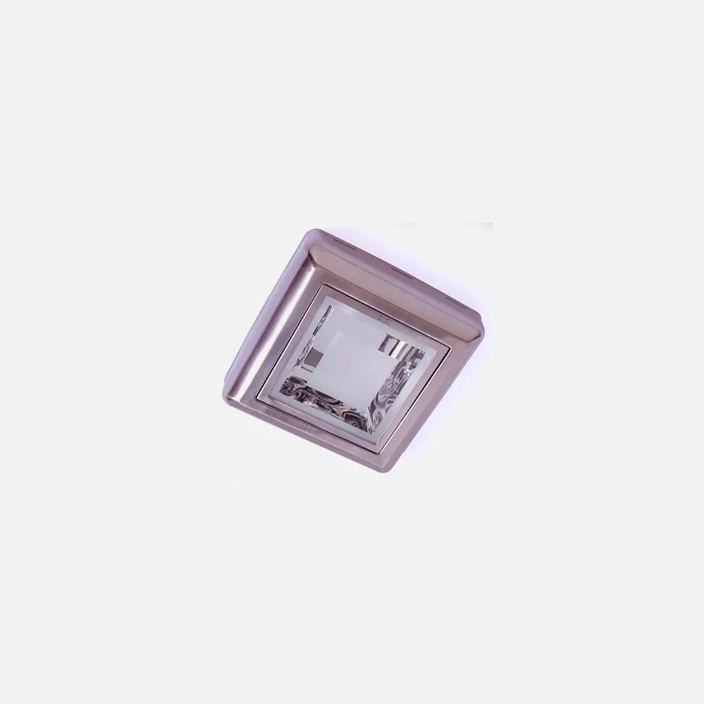 Downlight Sup. Cuadrado 2xe27 Niquel 6x25x25 Cm